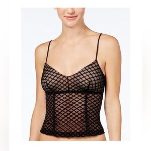NWT Cosabella Bisou Textured Illusion Bustier in Black Flock